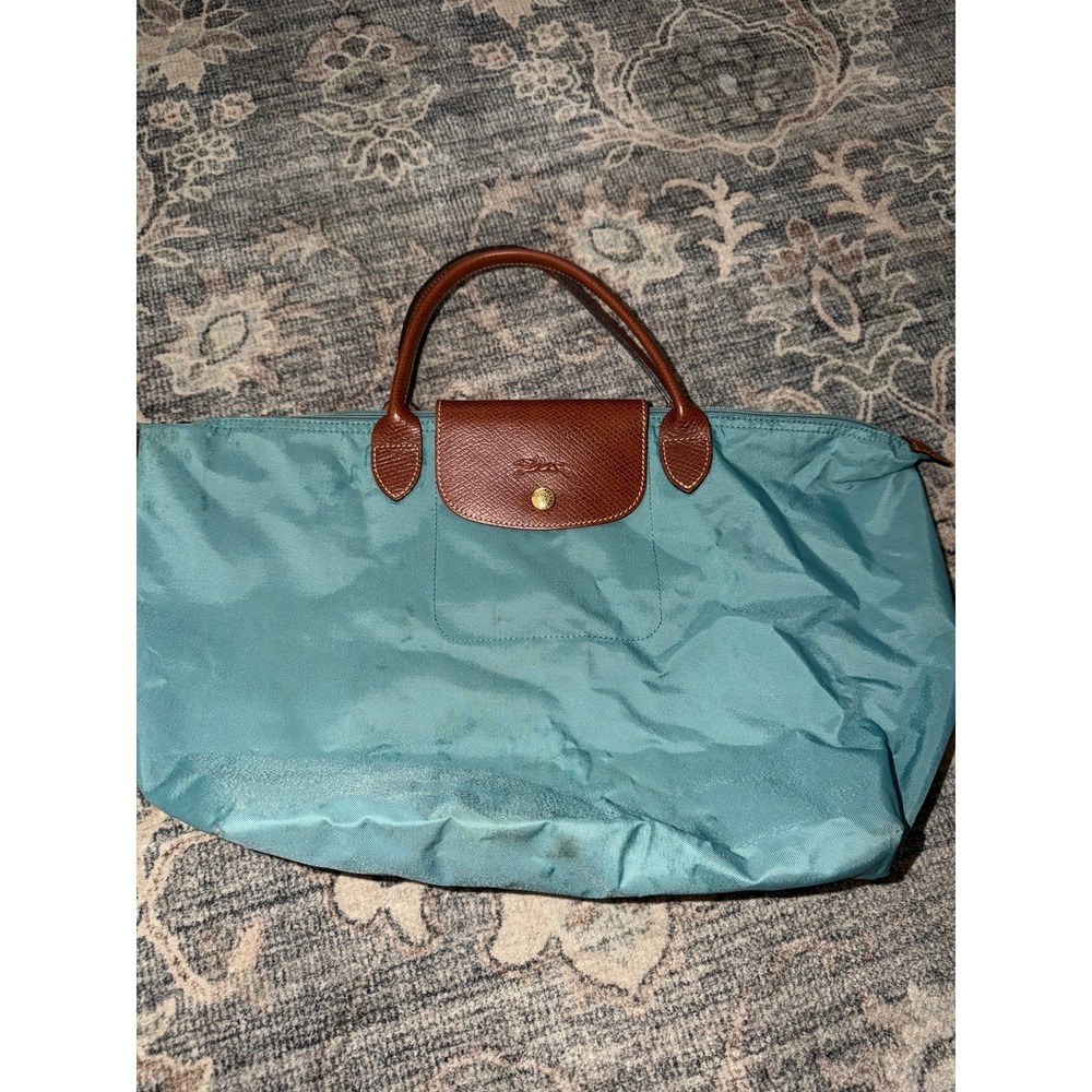 Longchamp Tote Bag Le Pliage Type M Depose Nylon Leather Eucalyptus